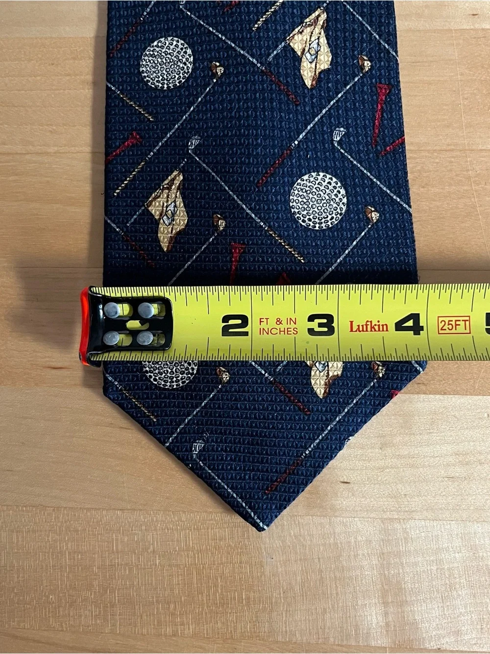 Vtg Club Classics Navy Novelty Golf Necktie 100% Silk Made In USA Dadcore Preppy